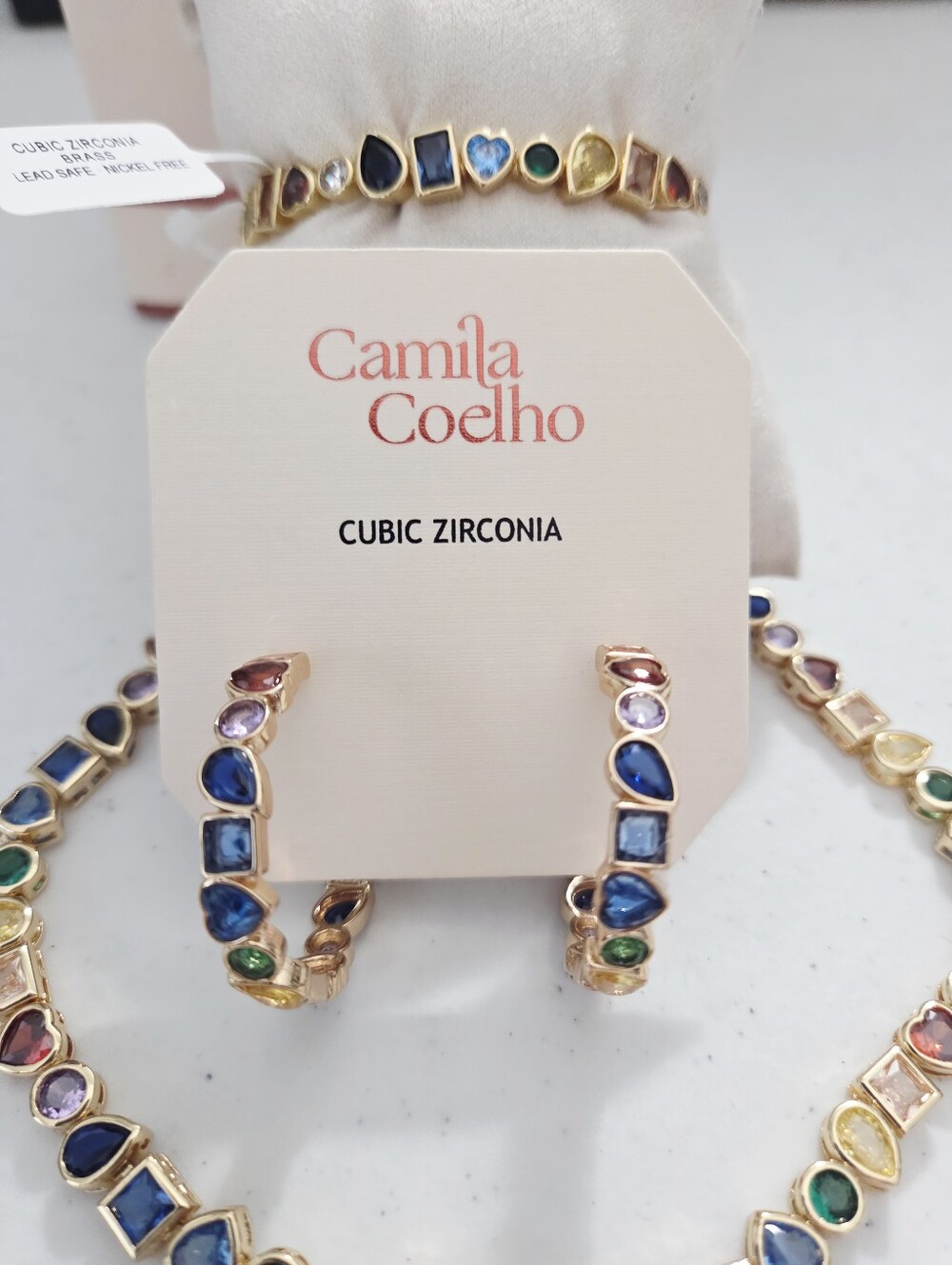 NWT Camila Coelho Earrings, Bracelet, And Necklace Set